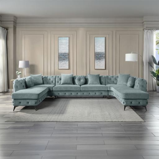 Sectional Sofa with Pillows