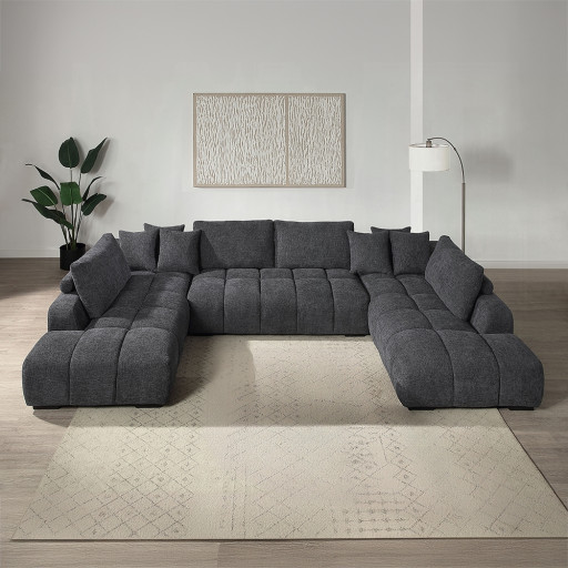Sectional Sofa with Pillows