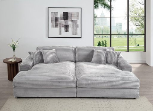 Sectional Sofa with Pillows