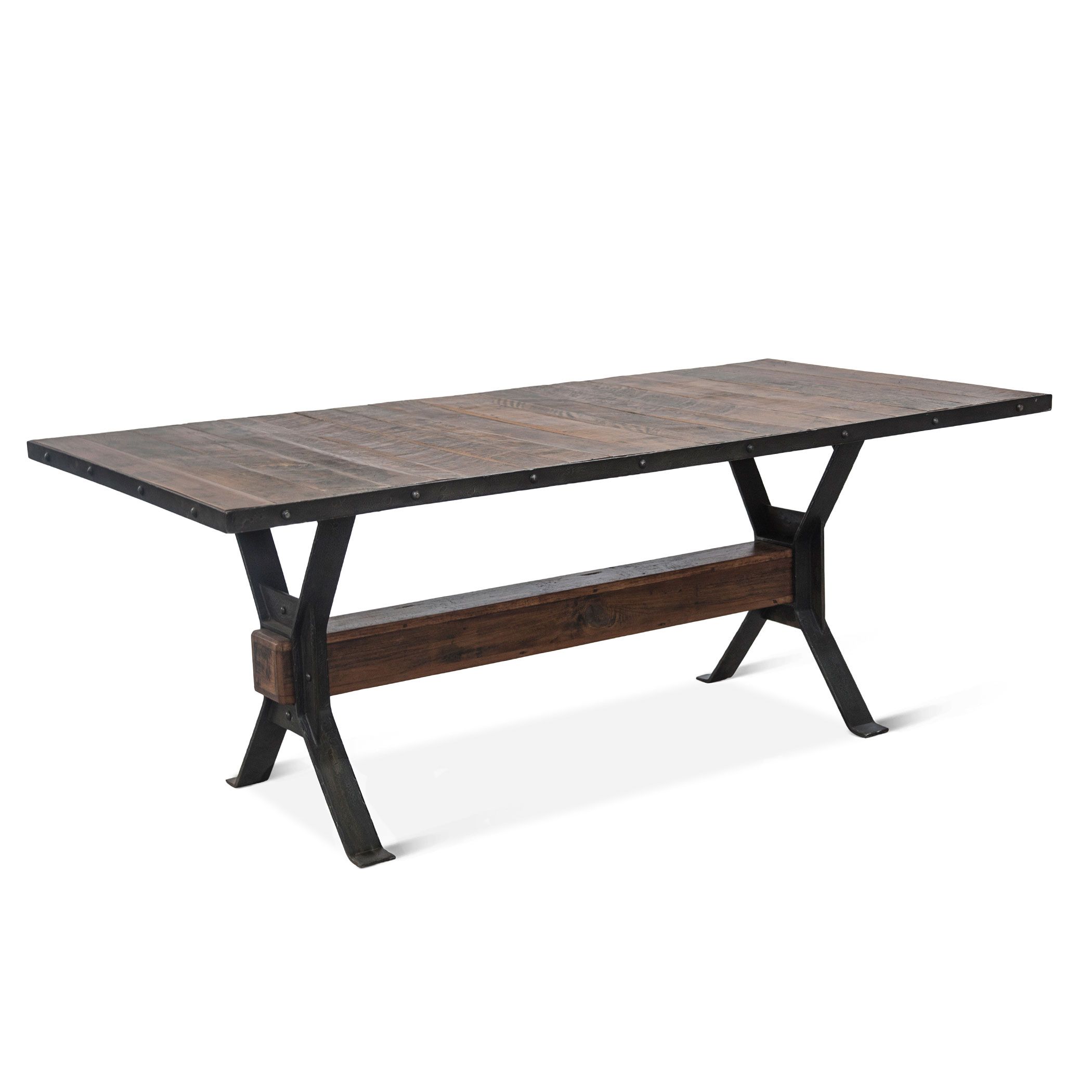 Paxton Iron Dining Table with Wooden Top