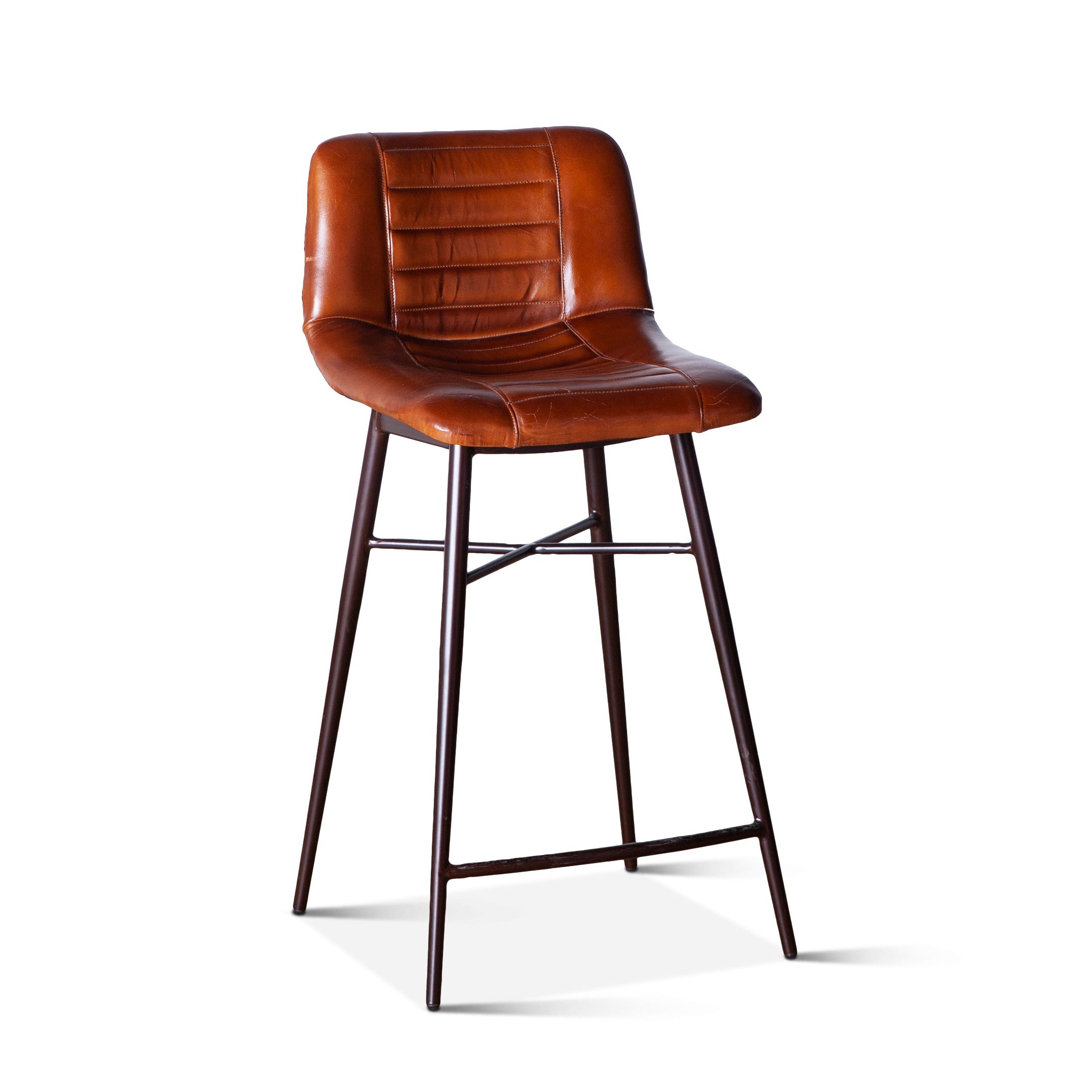 Hudson Stitched Leather Counter Chair