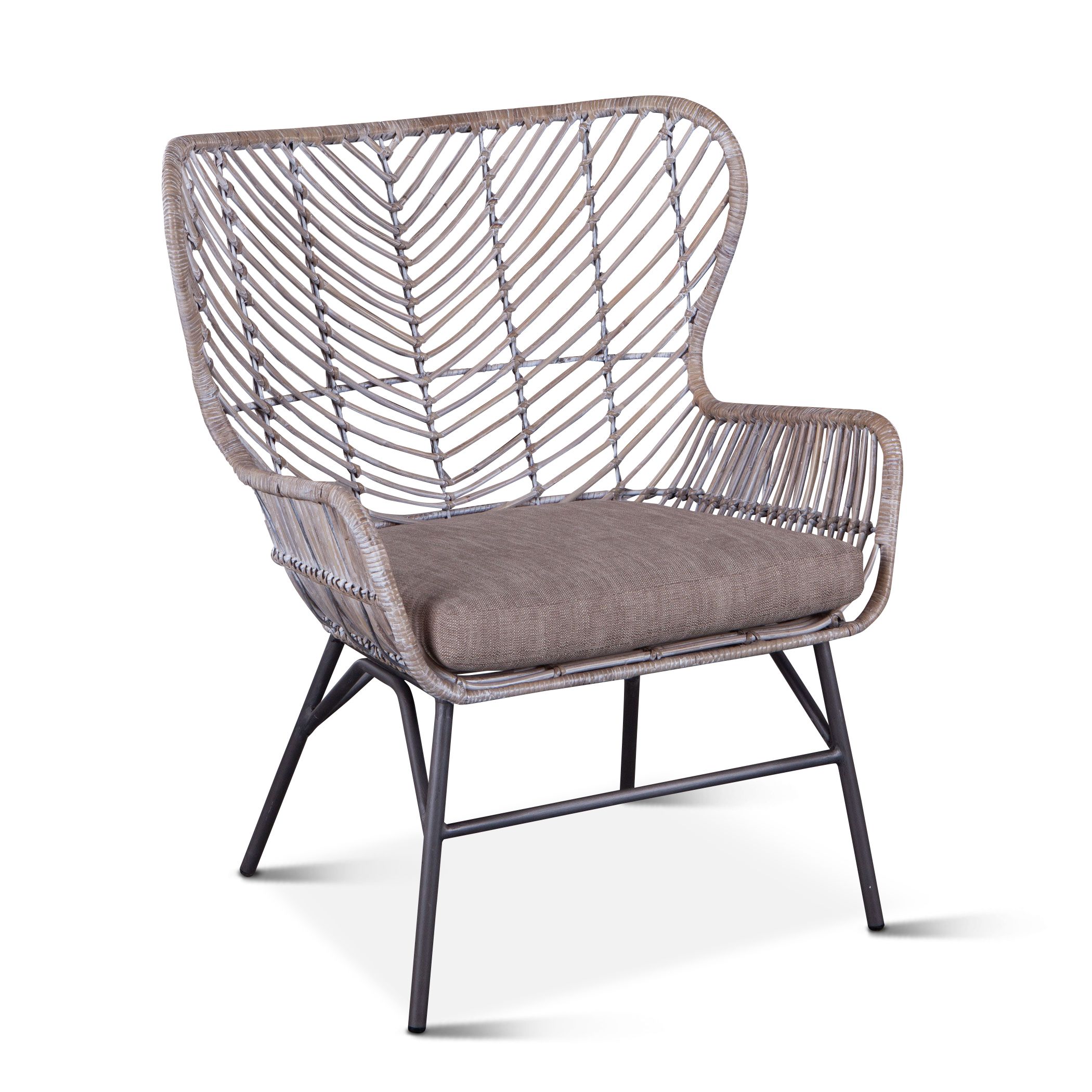 Bali Gray Whitewash Rattan Armchair