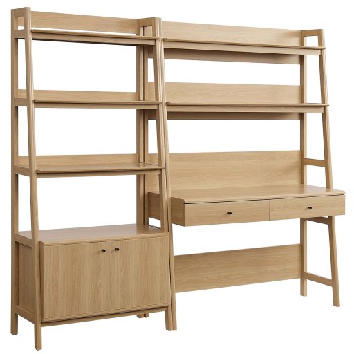Office Desk and Bookshelf