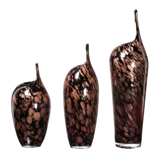 Drip Black Glass Vase Set 