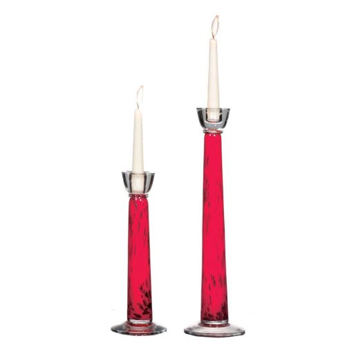Drip Red Glass Candleholder