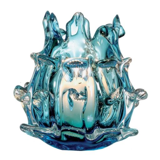Urchin Blue Glass Candleholder